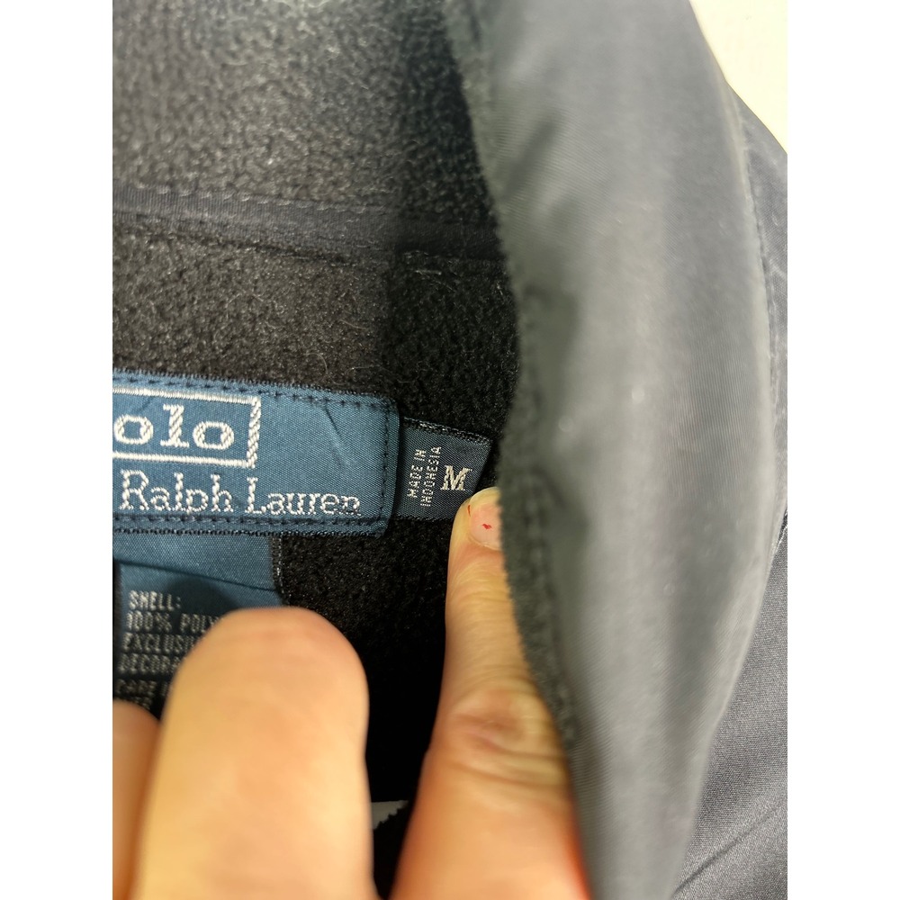Vtg Polo Ralph Lauren Men's Black Fleece Denali Jacket Pony Logo Full Zip Sz M - Picture 11 of 13